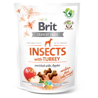 BRIT Care Crunchy Snack Insects with Turkey pamlsky s hmyzem a krůtím pro psy 200 g