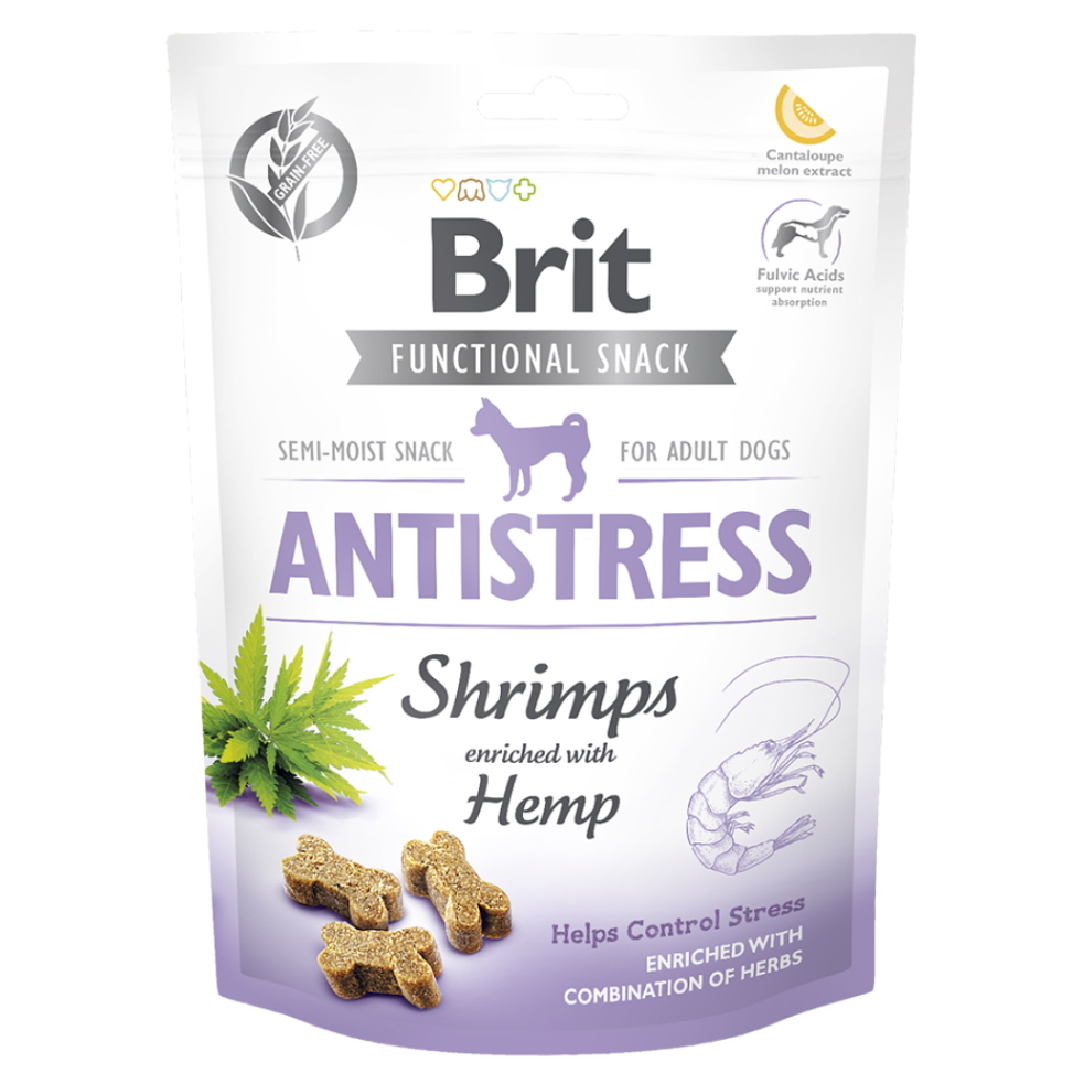 Levně BRIT Care Functional Snack Antistress Shrimps s krevetami a konopím pro psy 150 g