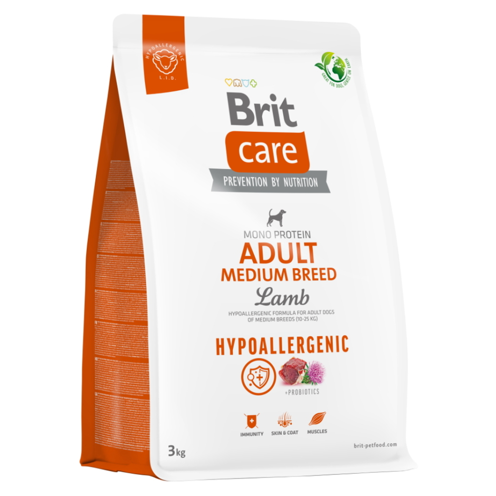 E-shop BRIT Care Hypoallergenic Adult Medium Breed granule pro psy 1 ks, Hmotnost balení: 12 kg