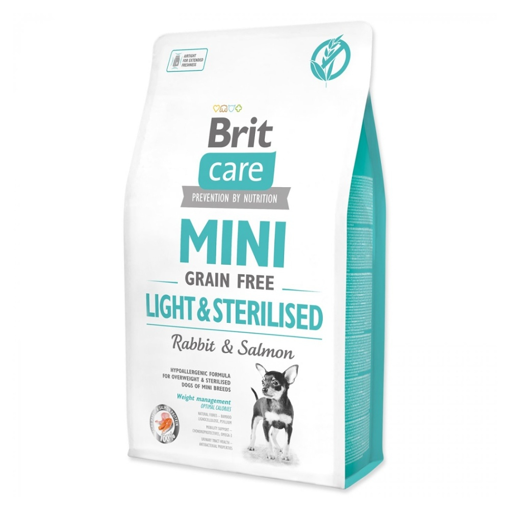 E-shop BRIT Care Mini Grain Free Light & Sterilised granule pro kastrované mini psy 1 ks, Hmotnost balení: 7 kg