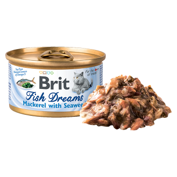 Brit Fish Dreams Mackerel & Seaweed konzerva pro kočky 80 g