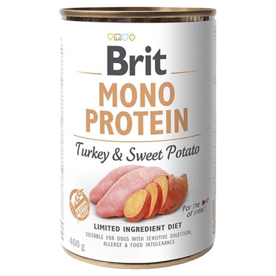 Levně BRIT Mono Protein Turkey & Sweet Potato konzerva pro psy 400 g