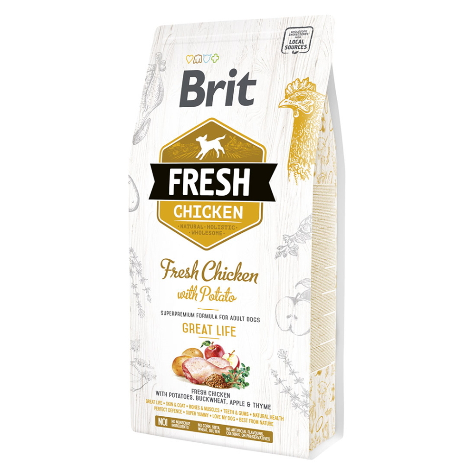 E-shop BRIT Fresh Chicken with Potato Adult Great Life granule pro psy 1 ks, Hmotnost balení: 12 kg