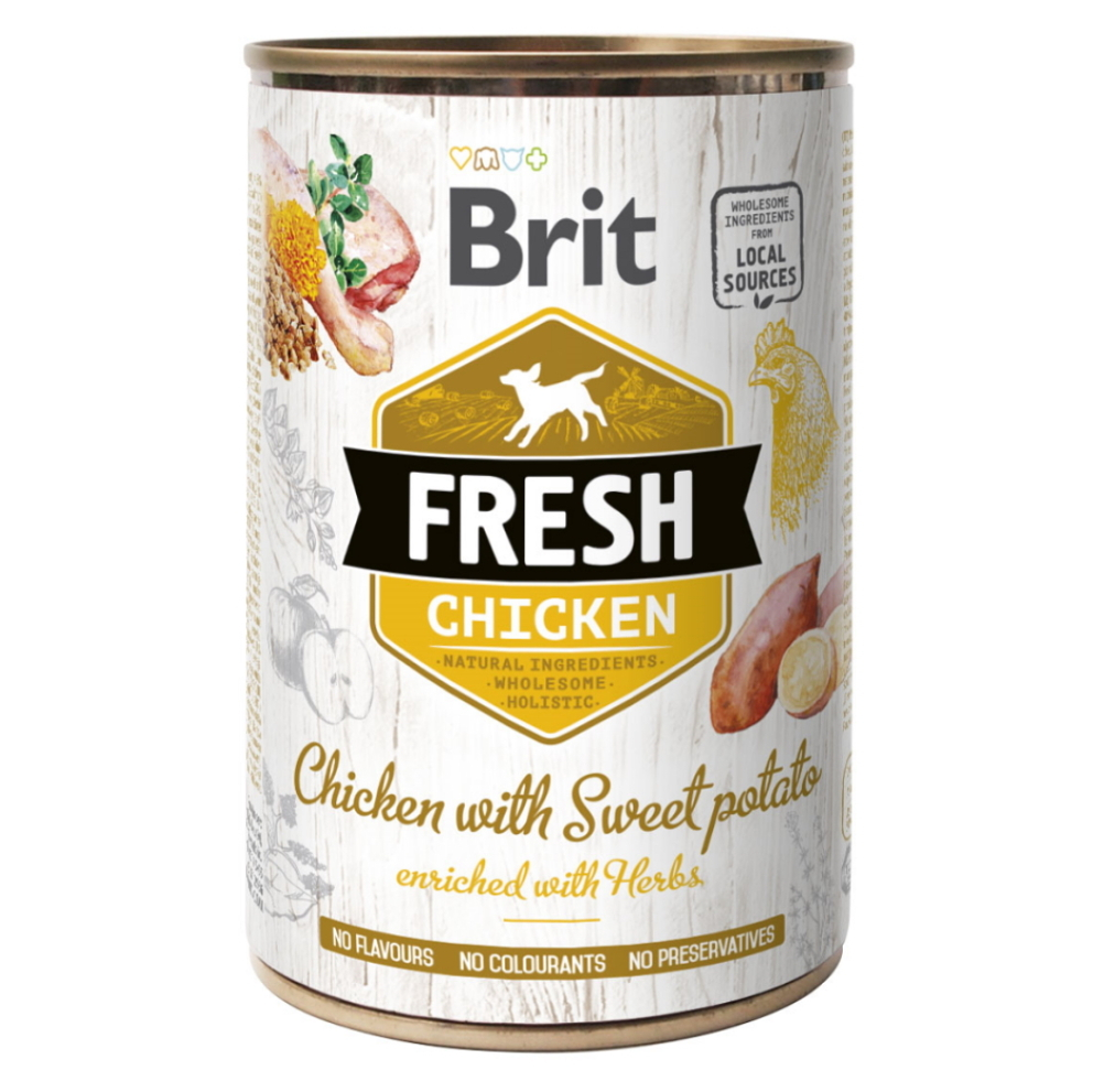 Levně BRIT Fresh Chicken with Sweet Potato konzerva pro psy 400 g