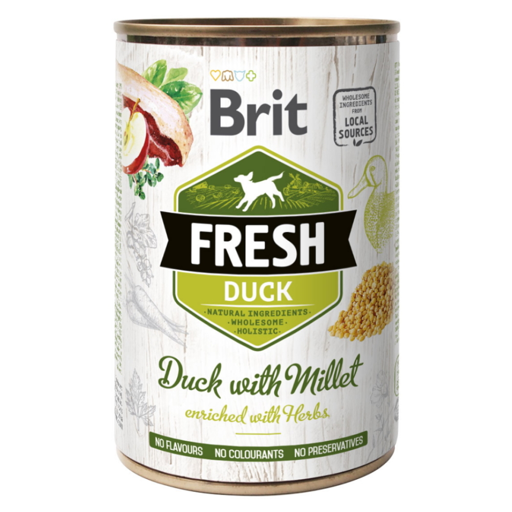 Levně BRIT Fresh Duck with Millet konzerva pro psy 400 g