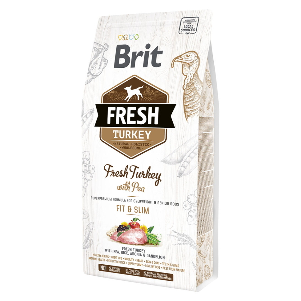BRIT Fresh Turkey with Pea Adult Fit & Slim granule pro psy, Hmotnost balení: 12 kg
