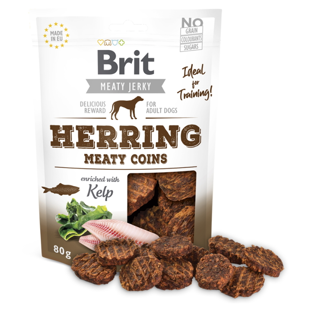 E-shop BRIT Jerky Herring Meaty Coins pamlsky pro psy 80 g