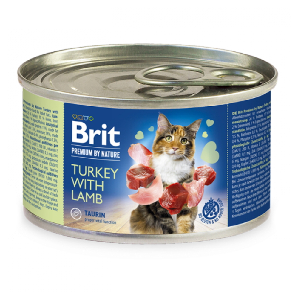 BRIT Premium by Nature Turkey with Lamb konzerva pro kočky 200 g