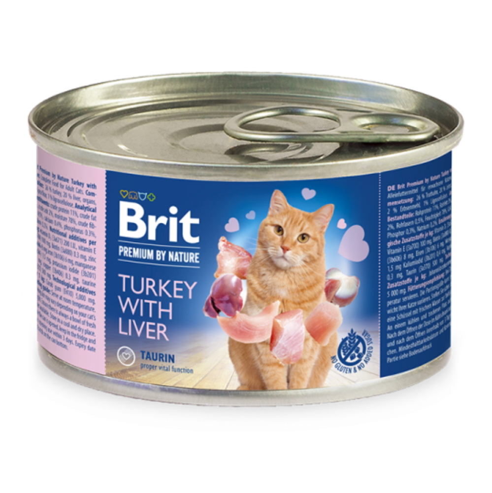 E-shop BRIT Premium by Nature Turkey with Liver konzerva pro kočky 200 g