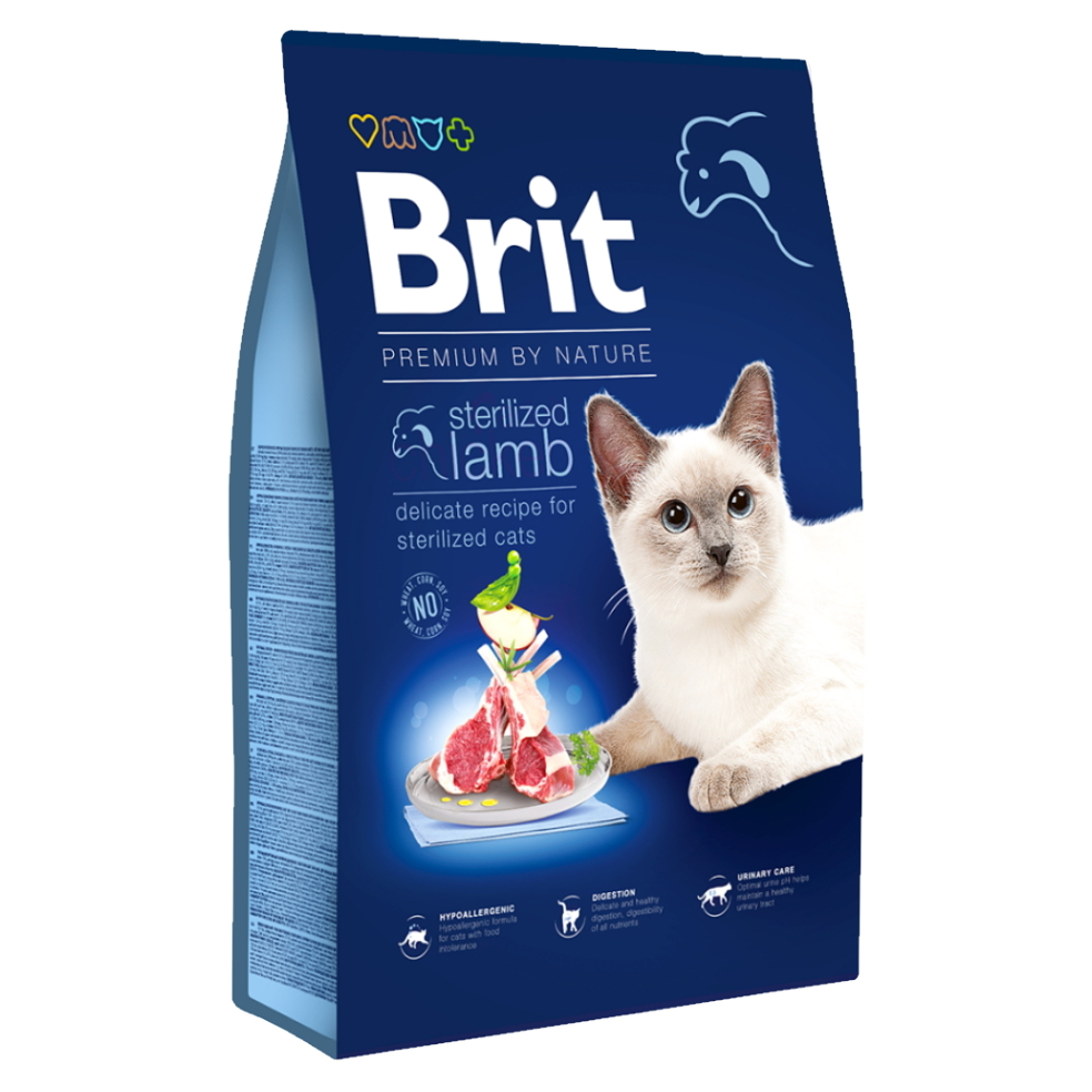 Levně BRIT Premium by Nature Sterilized Lamb granule pro kočky 1 ks, Hmotnost balení: 1,5 kg