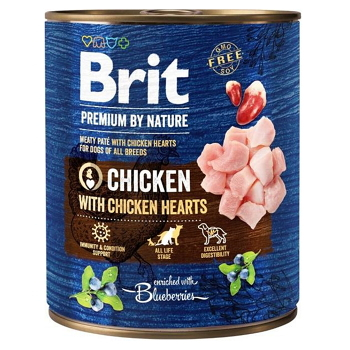 BRIT Premium by Nature Chicken & Hearts konzerva pro psy 1 ks, Hmotnost balení: 800 g