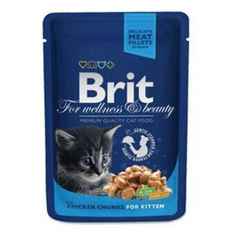 BRIT Premium Cat kapsa Chicken Chunks for Kitten 100 g