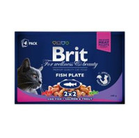 BRIT Premium Cat kapsa Fish Plate 400 g (4x100 g)