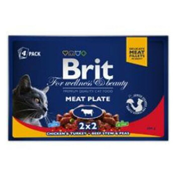 BRIT Premium Cat kapsa Meat Plate 400 g (4x100 g)