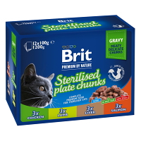BRIT Premium Sterilised Plate kapsičky pro kastrované kočky 12 x 100 g