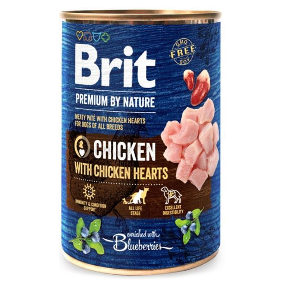 E-shop BRIT Premium by Nature Chicken & Hearts konzerva pro psy 1 ks, Hmotnost balení: 800 g