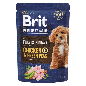 BRIT Premium Dog Fillets Gravy Chicken&Green Peas 85 g (Kapsičky a paštiky pro psy)