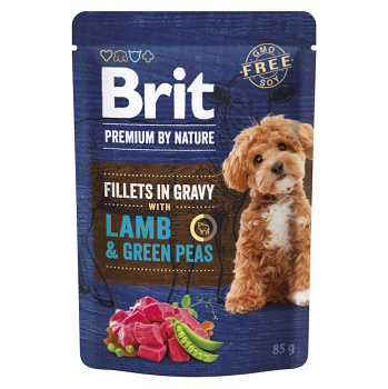 BRIT Premium Dog Fillets Gravy Lamb&Green Peas 85 g (Kapsičky a paštiky pro psy)