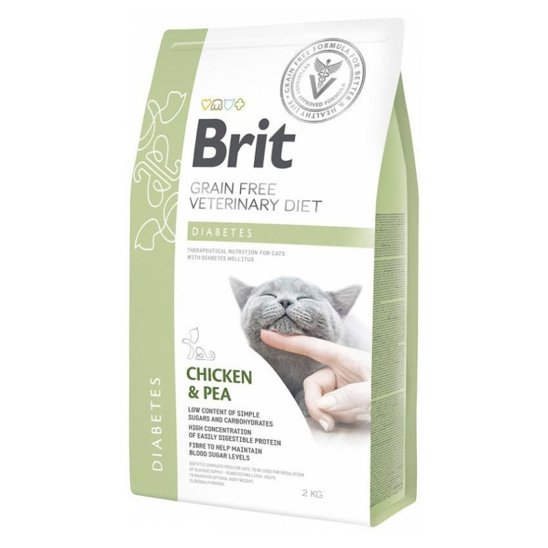 Levně BRIT Veterinary diet grain free diabetes granule pro kočky, Hmotnost balení: 2 kg