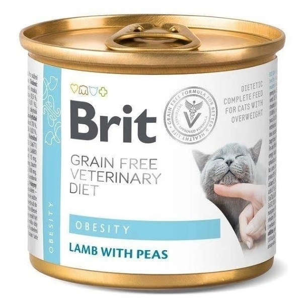 Levně BRIT Veterinary diet grain free obesity pro kočky 200 g