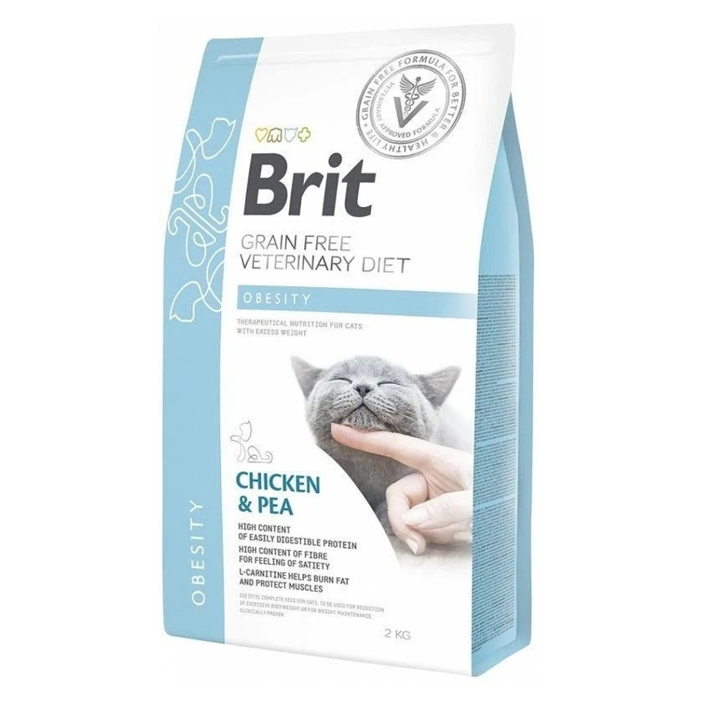Levně BRIT Veterinary diet grain free obesity granule pro kočky, Hmotnost balení: 2 kg
