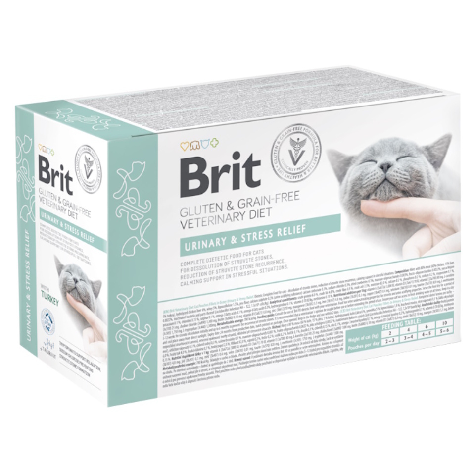 Levně BRIT Veterinary Diet Cat Pouch fillets in Gravy Urinary Stres 12x85 g