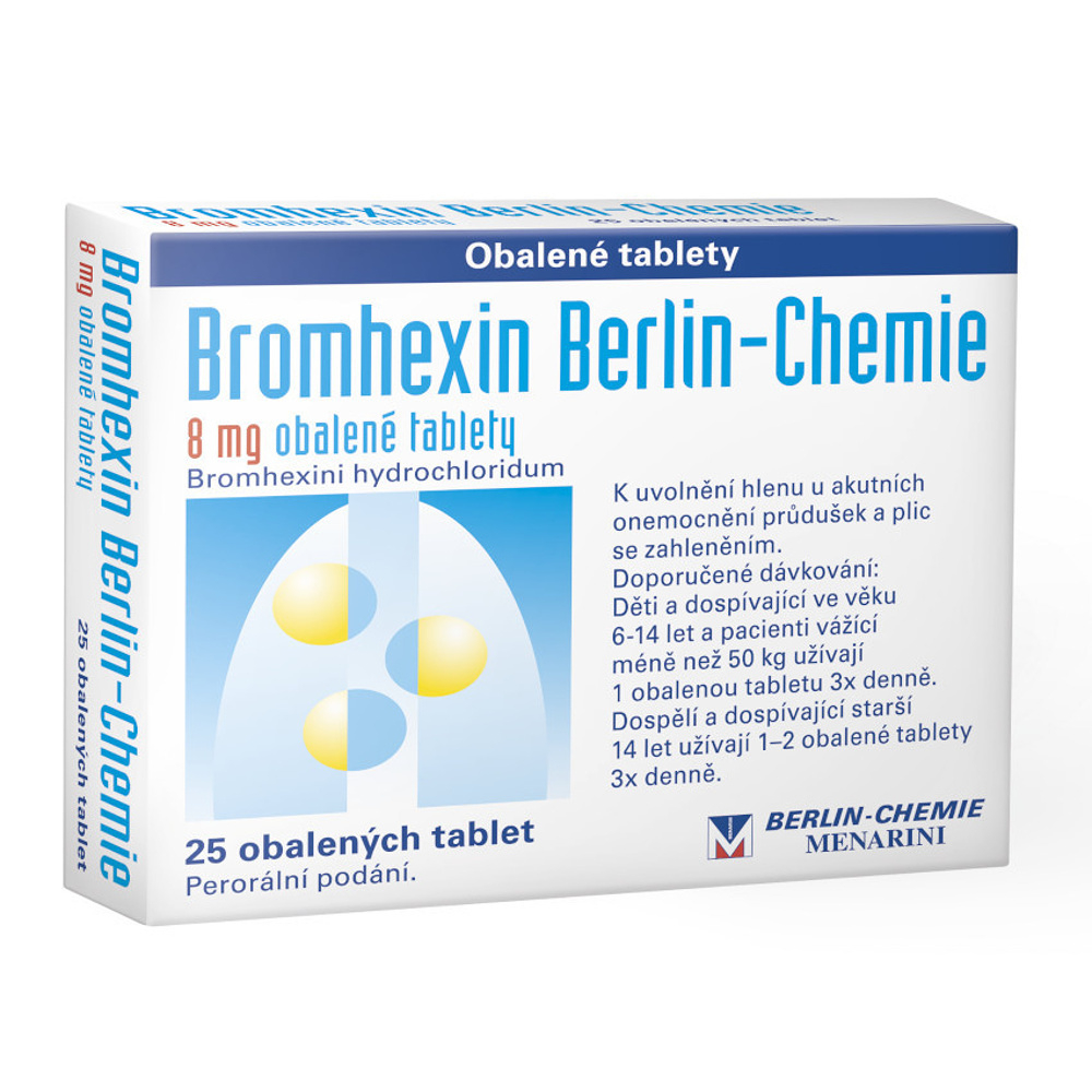 Levně BROMHEXIN 8 mg 25 tablet