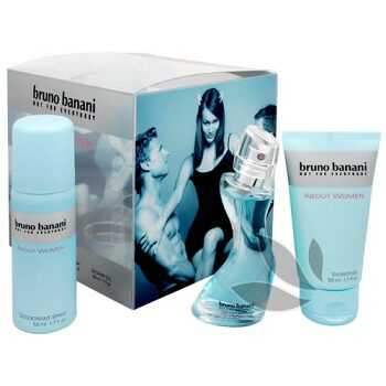 Bruno Banani About Woman - toaletní voda s rozprašovačem 20 ml + sprchový gel 50 ml + deodorant ve spreji 50 ml