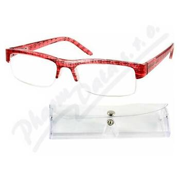 AMERICAN WAY brýle čtecí +2.00 červeno-černé s pouzdrem