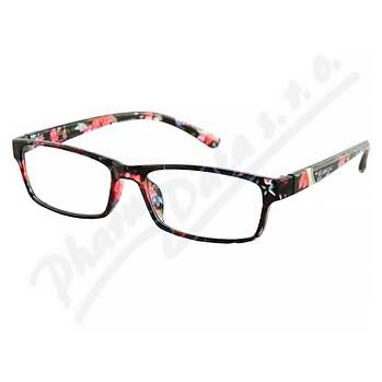 AMERICAN WAY brýle čtecí +3.50 černo-květinové