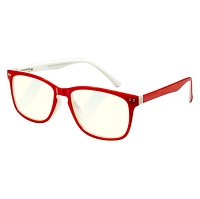 GLASSA Brýle na počítač PCG07 červeno bílé plastové obroučky, Počet dioptrií: 0,00