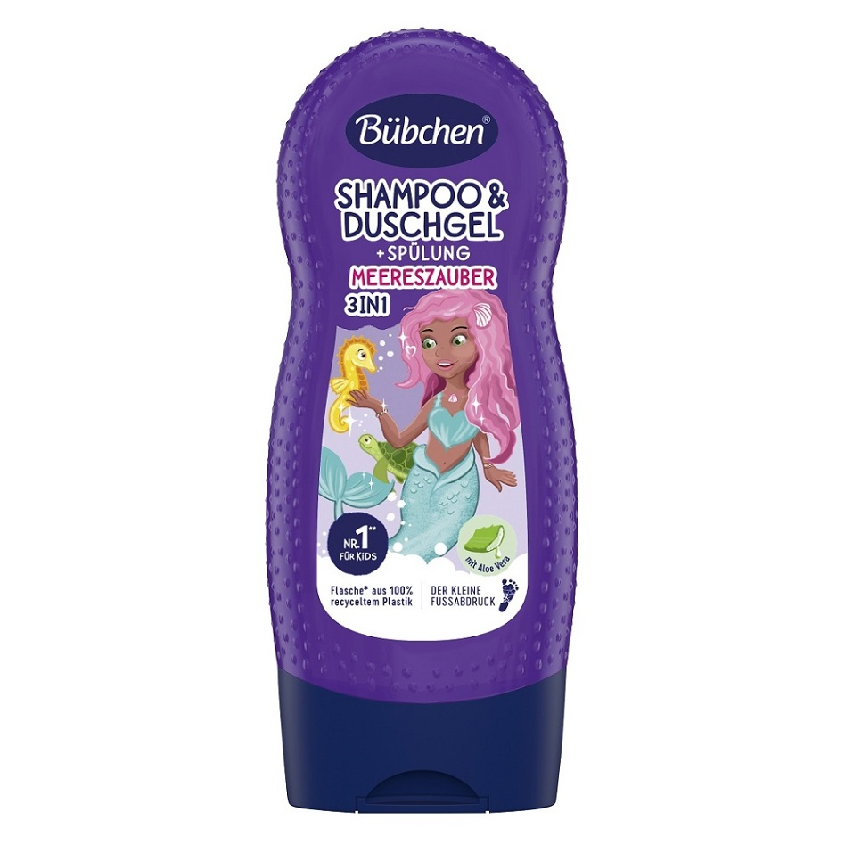 BÜBCHEN Kids šampon & sprchový gel & kondicionér 3v1 Malá mořská víla 230 ml