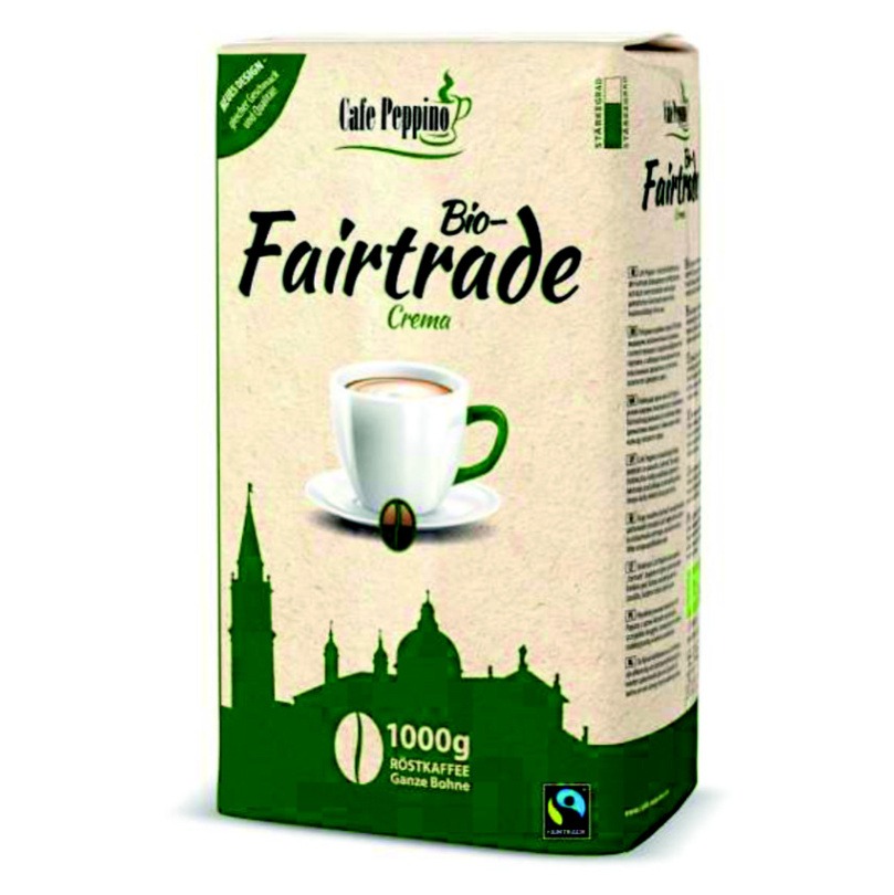 Levně CAFE PEPPINO Fairtrade zrnková káva BIO 1 kg