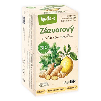 APOTHEKE Čaj zázvorový s citronem a mátou BIO 20 sáčků (Bylinné čaje) - BIO, Bylinné