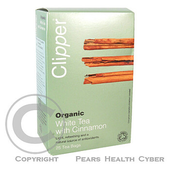 Čaj Clipper organic white tea + Cinnamon 25x2g