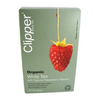 Čaj Clipper organic white tea + Raspberry 25 x 2 g
