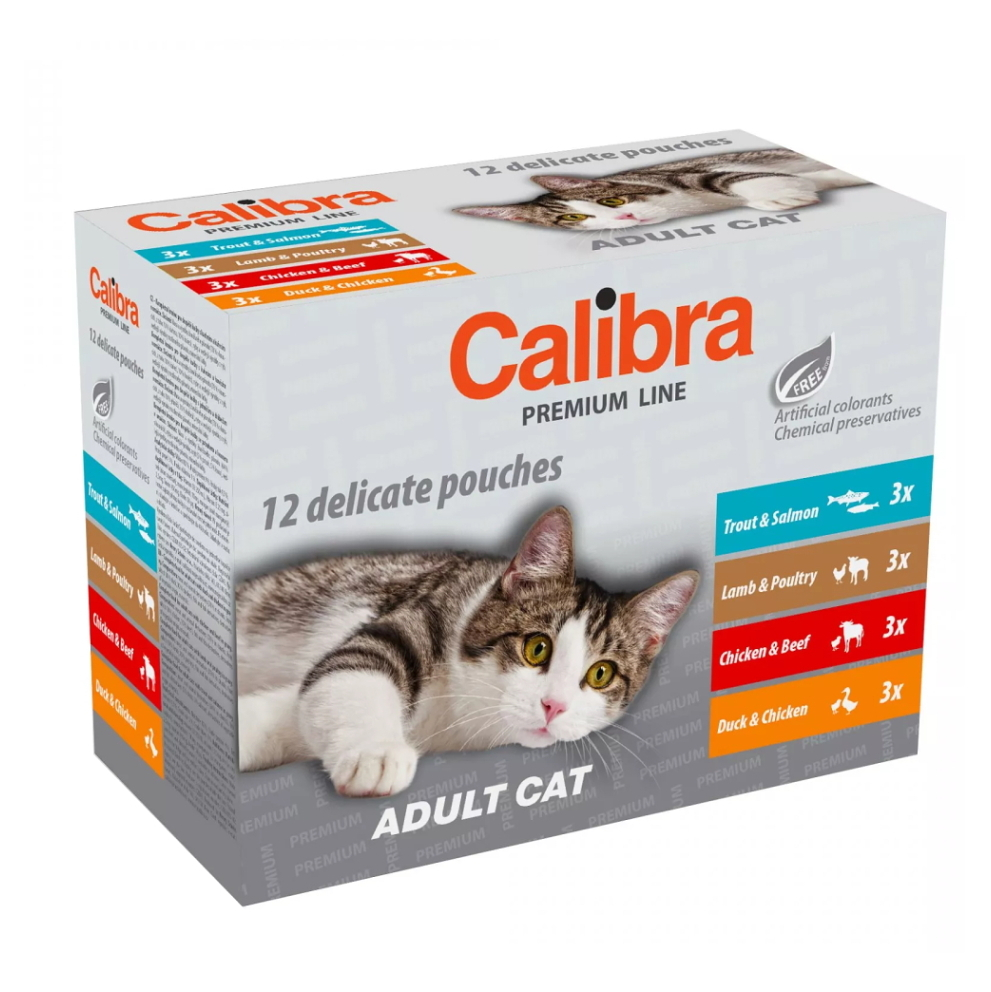 Levně CALIBRA Premium Line Adult multipack kapsičky pro dospělé kočky 12 x 100 g