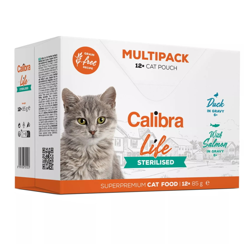 Levně CALIBRA Life kapsa Sterilised Multipack kapsičky pro kastrované kočky 12 x 85 g