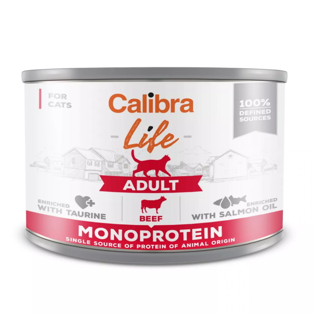 Levně CALIBRA Life konzerva Adult Beef pro kočky 200 g