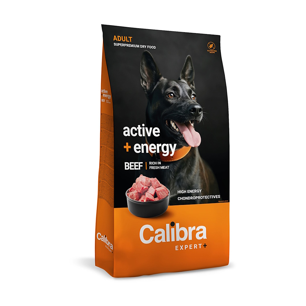 CALIBRA Dog expert+ adult active & energy beef granule pro psy 750 g
