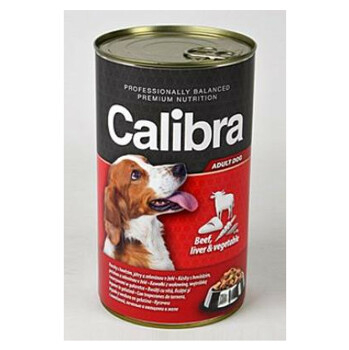 CALIBRA Dog  konzerva hovězí+játra+zelenina v želé 1240 g