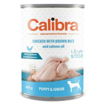 CALIBRA Dog  konzerva Junior kuře s hnědou rýží 400 g