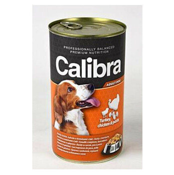 CALIBRA Dog  konzerva krůtí+kuřecí+těstoviny v želé 1240 g