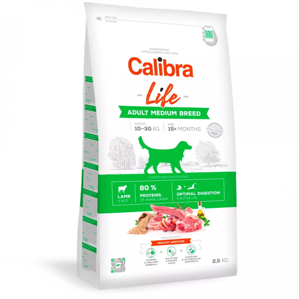 E-shop CALIBRA Life Adult Medium Breed Lamb pro psy středních plemen 1 ks, Hmotnost balení: 12 kg