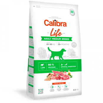 CALIBRA Life Adult Medium Breed Lamb pro psy středních plemen 1 ks, Hmotnost balení: 2,5 kg