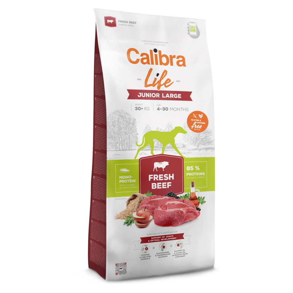 Levně CALIBRA Life Fresh Beef Junior Large granule pro psy 1 ks, Hmotnost balení: 2,5 kg