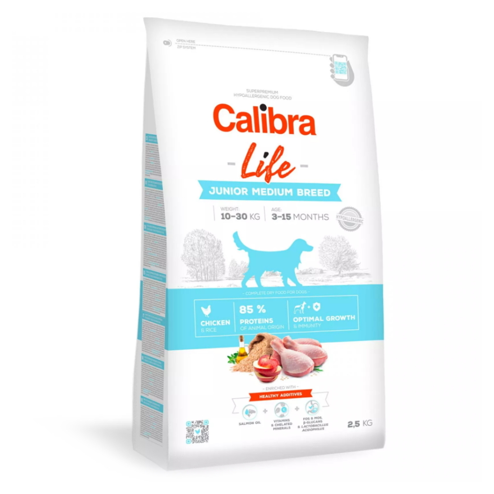 Levně CALIBRA Life Junior Medium Breed Chicken pro mladé psy středních plemen 1 ks, Hmotnost balení: 12 kg