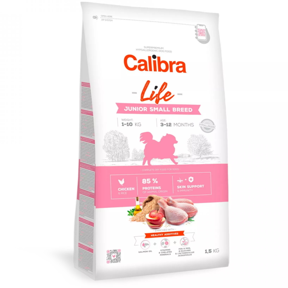 E-shop CALIBRA Life Junior Small Breed Chicken pro mladé psy malých plemen 1 ks, Hmotnost balení: 1,5 kg