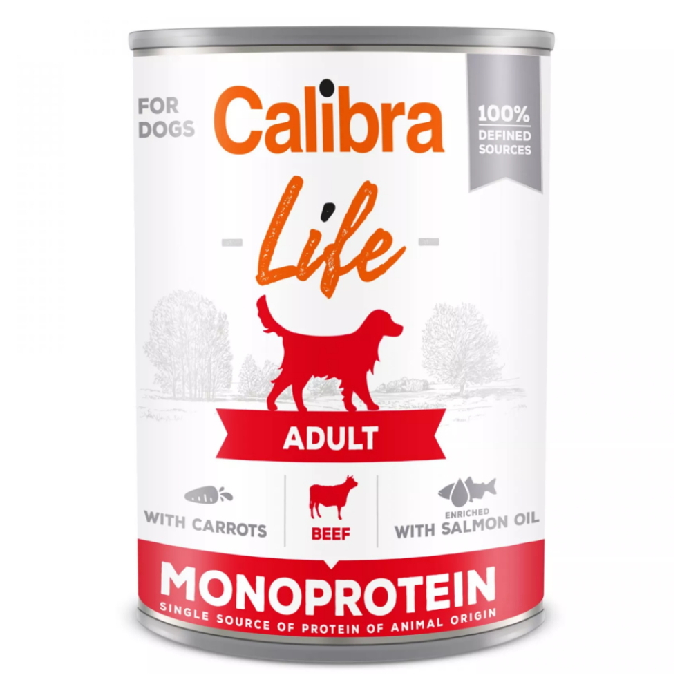 Levně CALIBRA Life konzerva Adult Beef with carrots pro psy 400 g