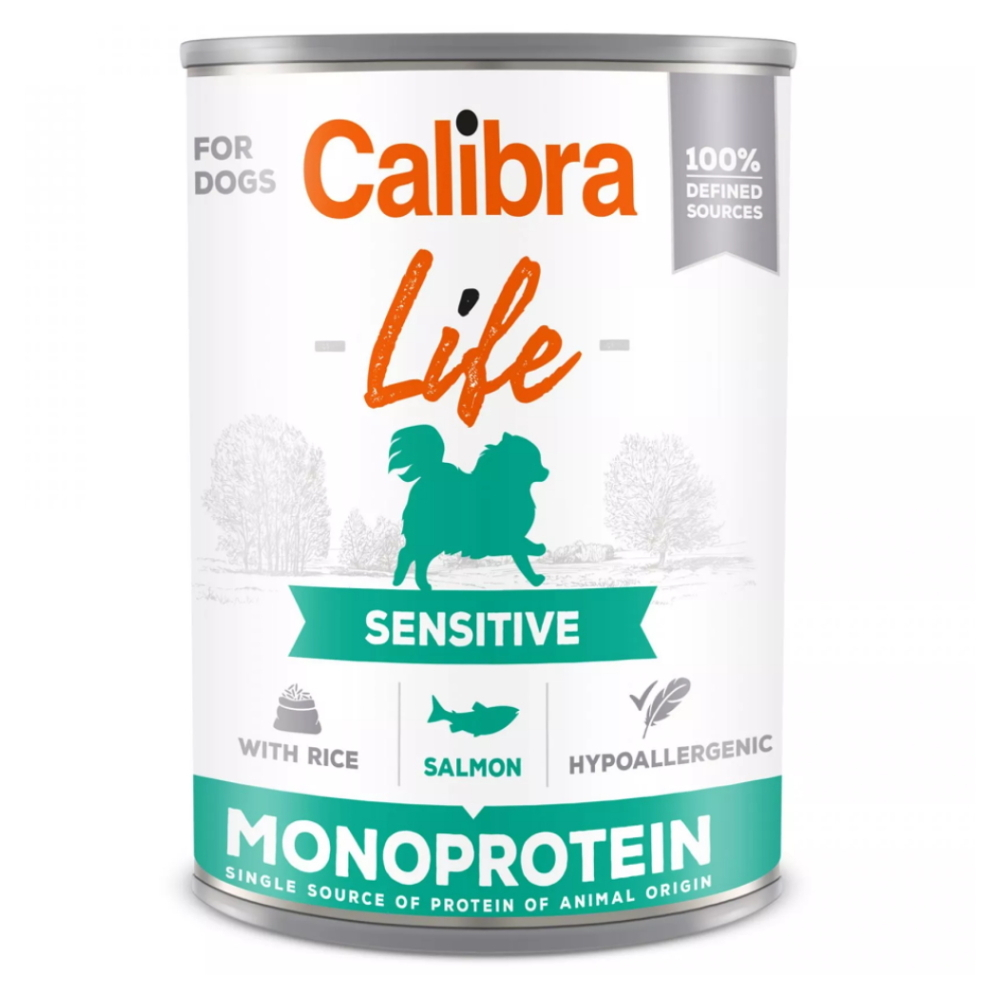 Levně CALIBRA Life konzerva Sensitive Salmon with rice pro psy 400 g